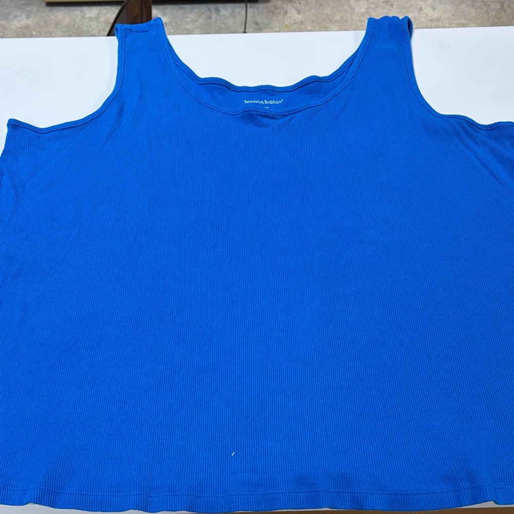 Woman Within Vibrant Blue Tank Top